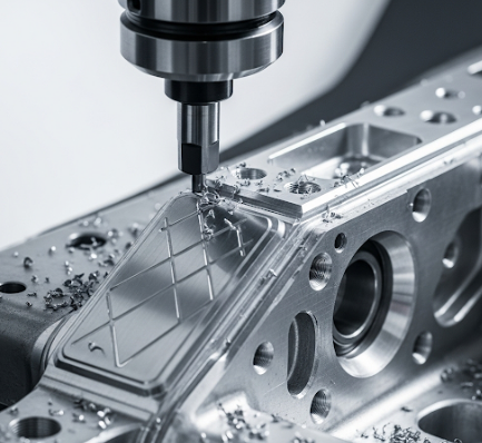 CNC machining of an automotive car chassis component