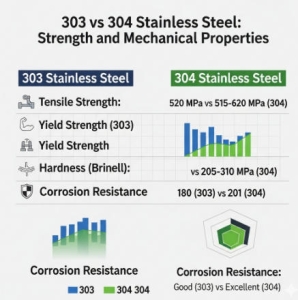 303 vs 304 Stainless Steel- Strength and Mechanical Properties chart