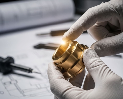 Checking a CNC machined brass part