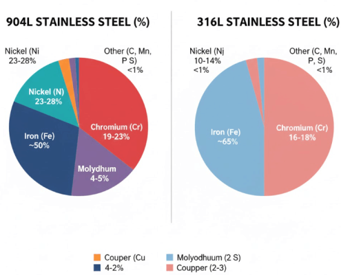 904L vs 316L Stainless Steel Chemical Composition