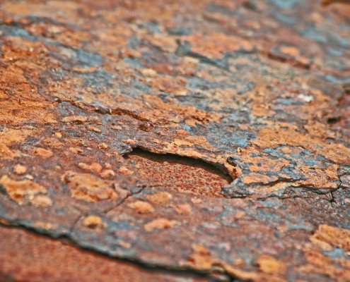 porous and flaky rust