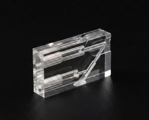CNC machined clear acrylic block