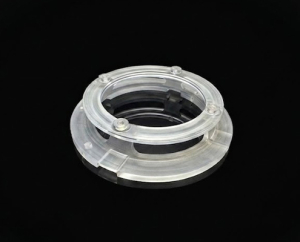 CNC machined clear acrylic flange