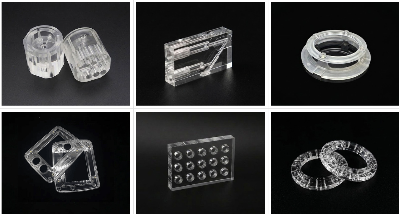 Custom CNC machined acrylic components Custom CNC machined acrylic components