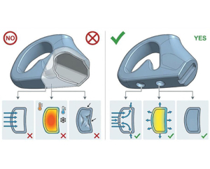 wrong vs correct cavity design for plastic extrutions