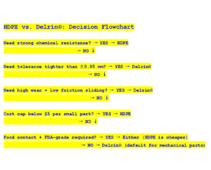 Decision Flowchart for HDPE vs. Delrin