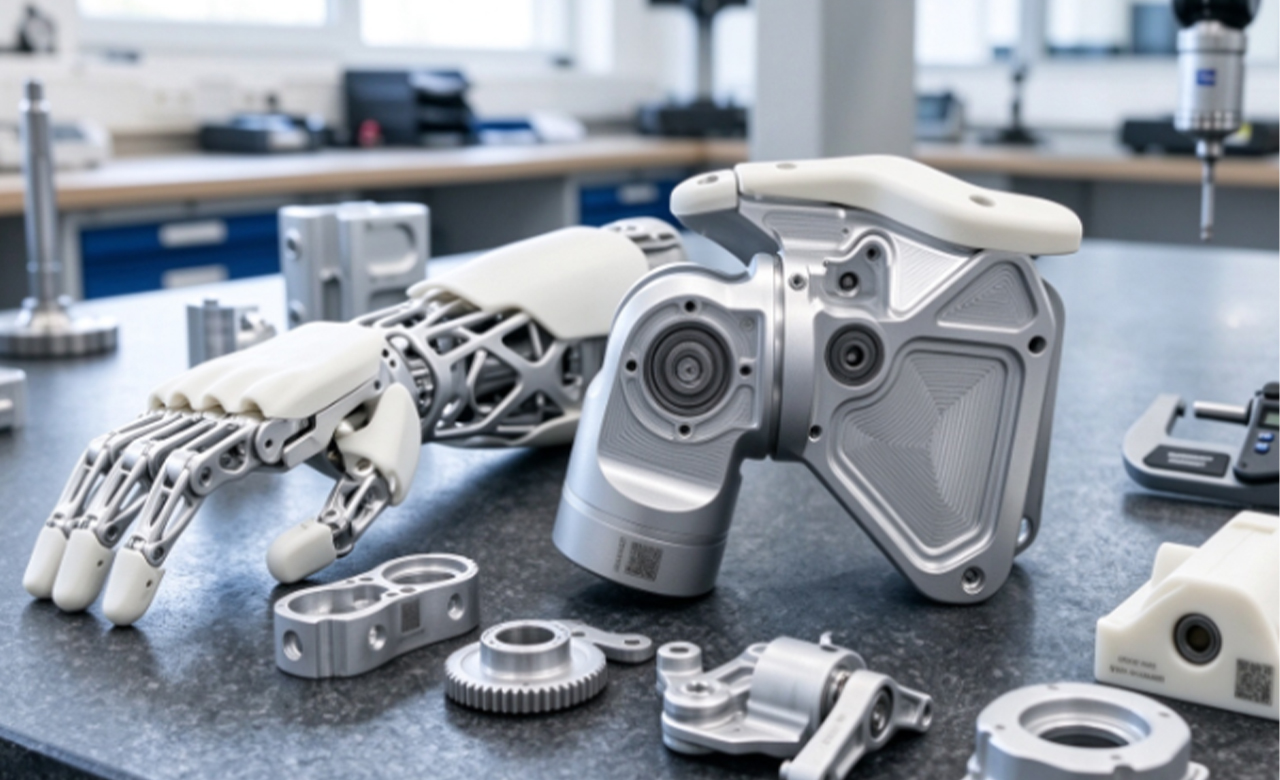 High-precision CNC machined humanoid robot components High-precision CNC machined humanoid robot components